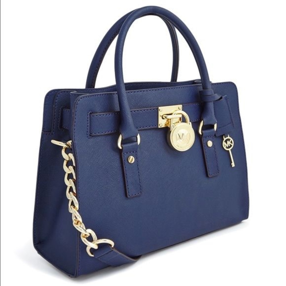 Michael Kors Navy Blue Hamilton Handbag